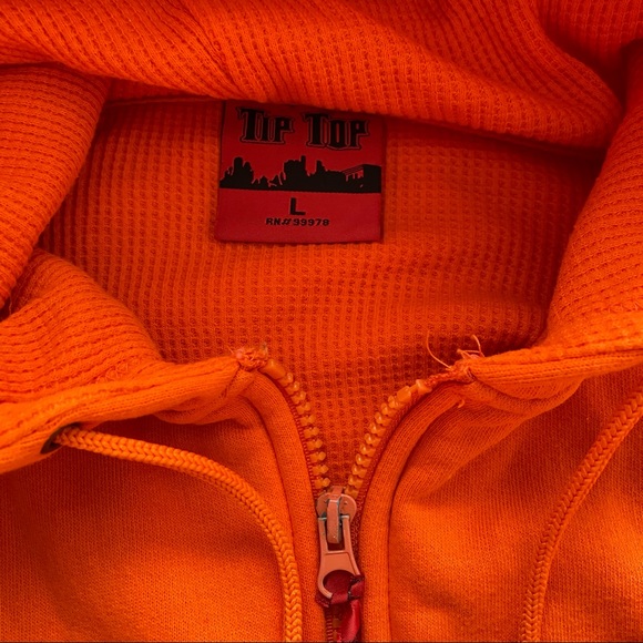TIP TOP Orange Zip-Up Light Hoodie Jacket Size L - Picture 5 of 11
